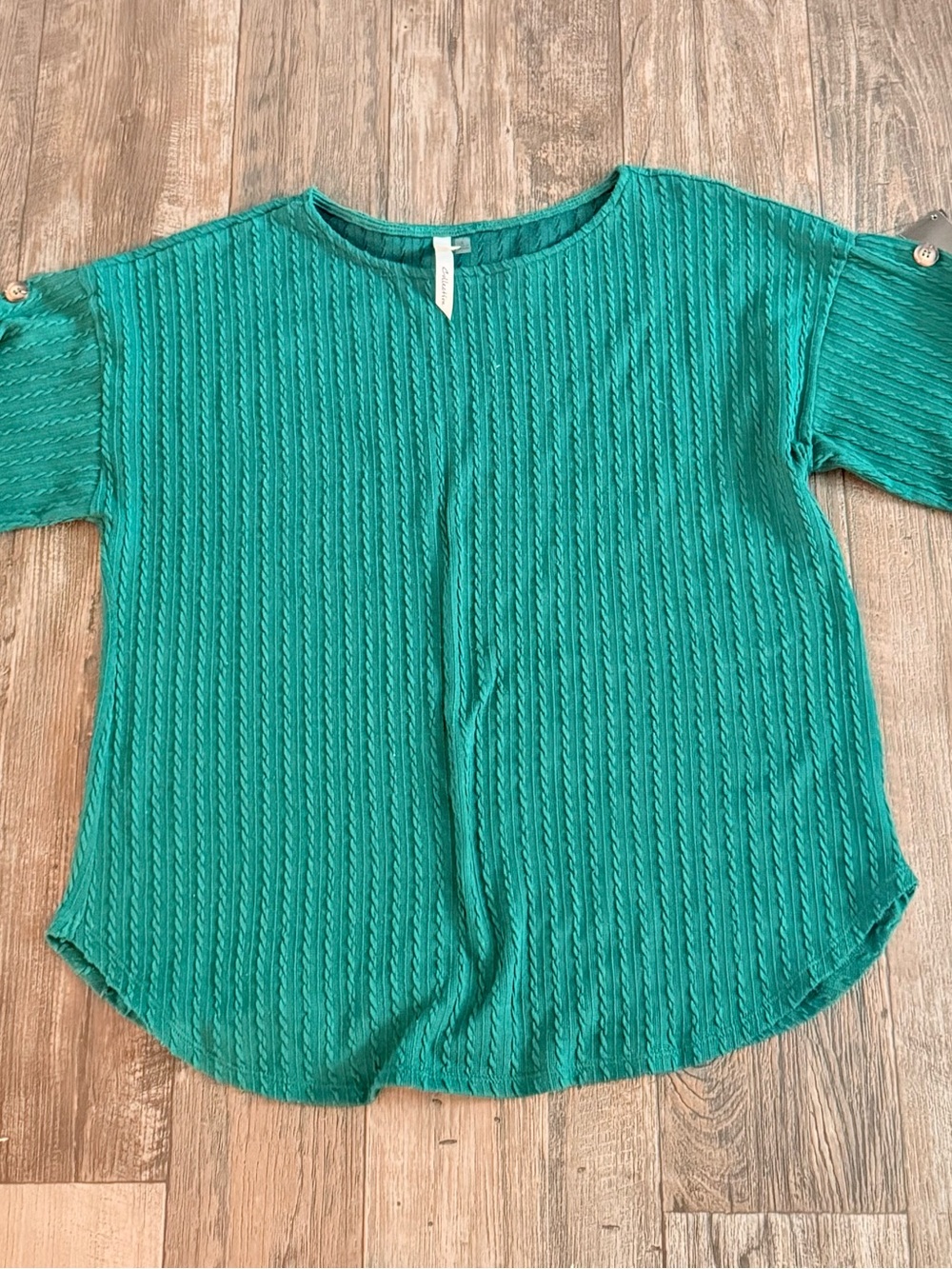 Women’s Textured Short-Sleeve Top in Teal